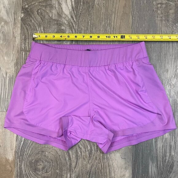 Athleta Go The Distance Shorts Medium Running Athletic Purple Thistle Pull On - Picture 6 of 7